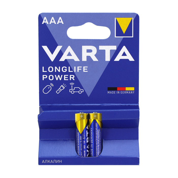 Батарейки Varta AAA (LR03/MN2400), High Energy, alkaline, комплект - 2 штуки, [4903-2]