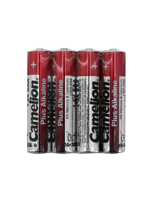 Батарейки Camelion AAA (LR03-SP4), alkaline Plus, комплект - 4 штуки