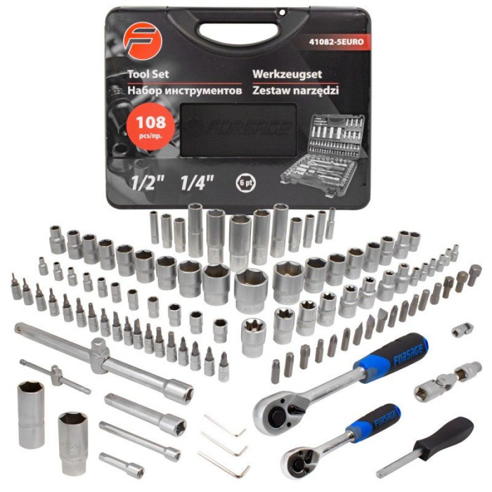 Набор инструмента 108пр.1/4''&1/2''(6гр.)(4-32мм) 51311 F-41082-5EURO