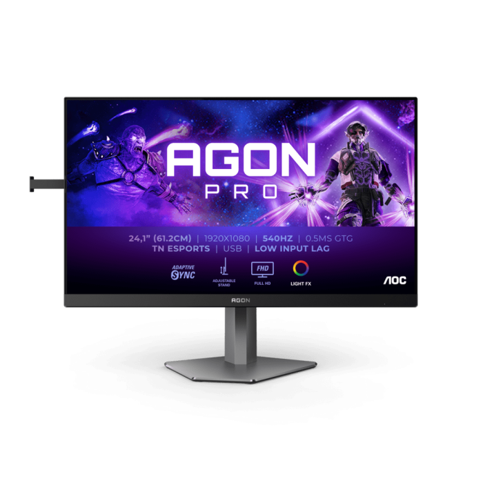 Монитор Игровой 24,1" AOC AGON AG246FK TN 540Hz 0,3ms 400cd/m2 1000:1 2xHDMI DP 4xUSB 3.2 Черный
