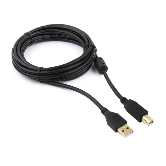 Cable USB Type A-B, 3м, Cablexpert CCP-USB2-AMBM-10, USB 2.0, black