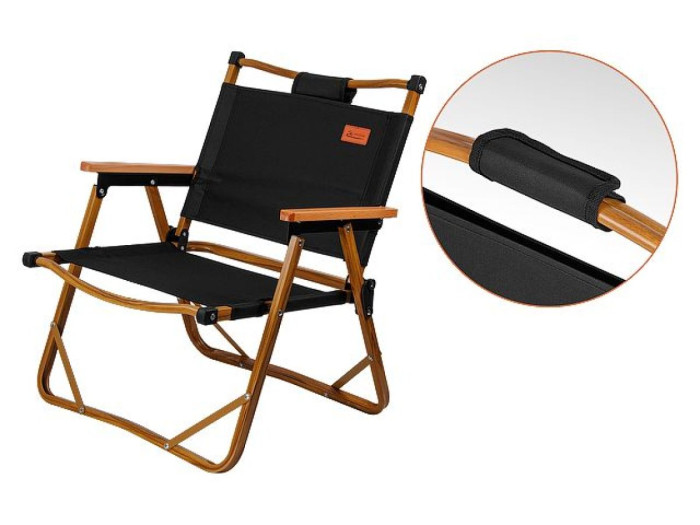Кресло складное (садовое), черный/дерево, ARIZONE