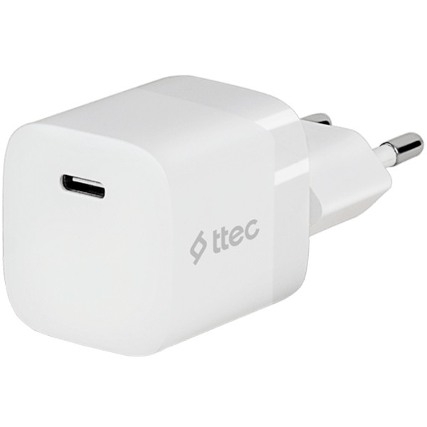 ttec SmartCharger 30W PD USB-C Travel Charger, White