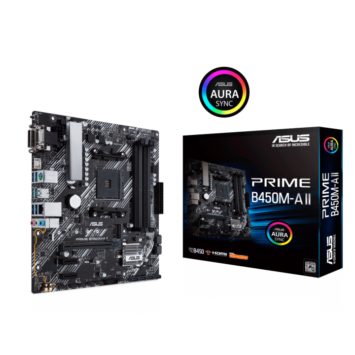 Материнская плата ASUS PRIME B450M-A II AM4 4xDDR4 4xSATA3 RAID 1xM.2 D-Sub DVI-D HDMI mATX