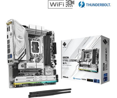 Материнская плата ASRock B860M STEEL LEGEND WIFI LGA1851 4xDDR5 4xSATA 4xM.2 1xHDMI 1xDP WiFi mATX