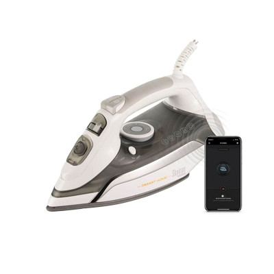 Утюг, Redmond, SkyIron RI-C265S, Мощность 2500 Вт, Автоотключение, Управление со смартфона, Покрытие подошвы керамика, Объем резервуара для воды 300 мл, Паровой удар 150 г/мин, Постоянная подача пара 50 г/мин, Серый