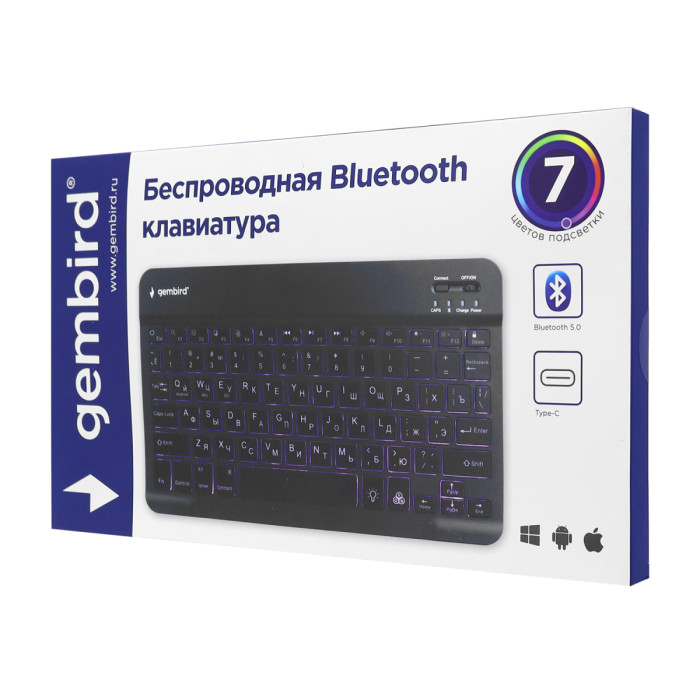 KeyBoard  USB, Gembird KBW-4N, wireless,  BT, gray