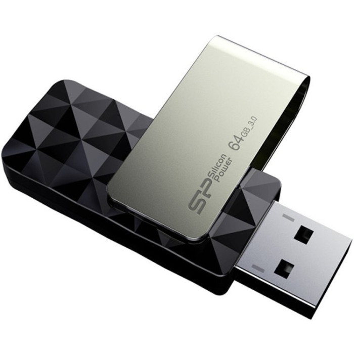 Silicon Power Blaze - B30 32GB Pendrive USB 3.2 Gen 1 Swivel Cap Flash Drive,Black