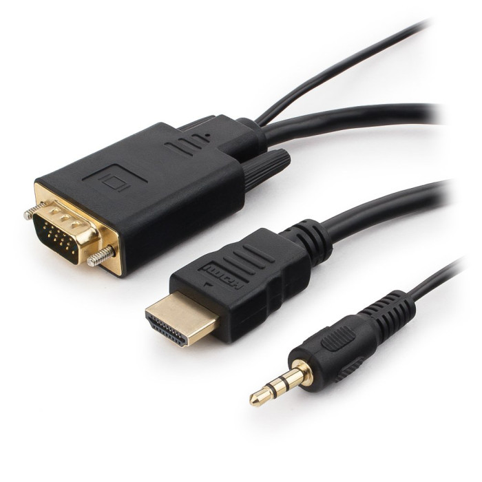 Converter, HDMI m -> D-Sub (VGA) m + audio, Cablexpert A-HDMI-VGA-03-6, 1,8 м, black