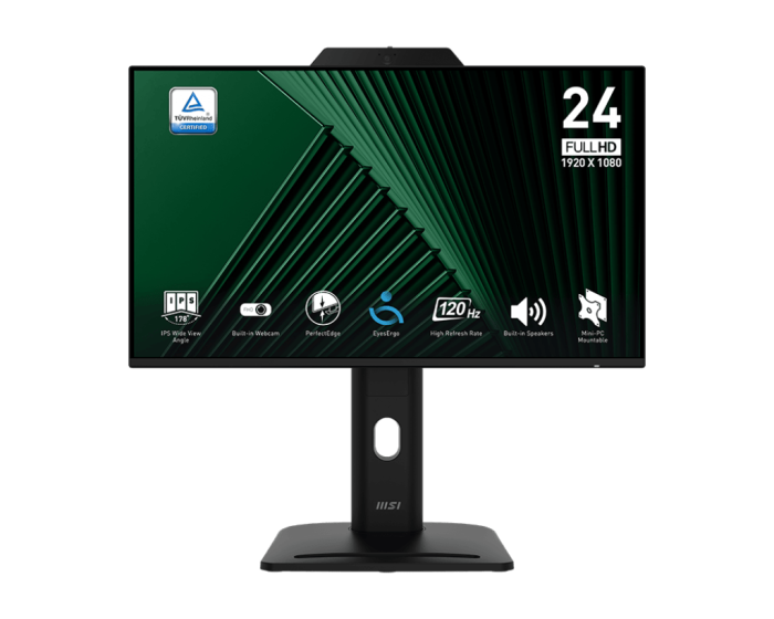 Монитор 23.8" MSI PRO MP242PMG IPS FHD 120Hz 1ms 300cd/m 1500:1 WEB HDMI VGA DP 3xUSB 2x2W HAS Черн.