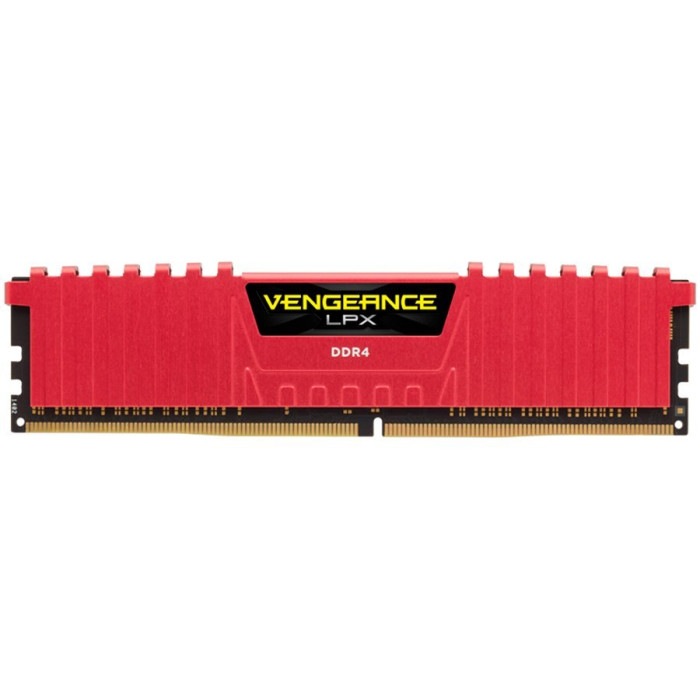 Corsair DDR4, 2666MHz 8GB 1x8GB DIMM, Unbuffered, 16-18-18-35, XMP 2.0, Vengeance LPX red Heatspreader, Black PCB, 1.2V, for SKL