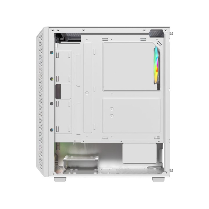 Корпус Wintek Mars PS195-6-M-W TG, ATX/Micro ATX, USB 1*3.0/2*2.0, 0,45mm, 4*12cm ARGB fan (контроллер + пульт д/у в комплекте), белый