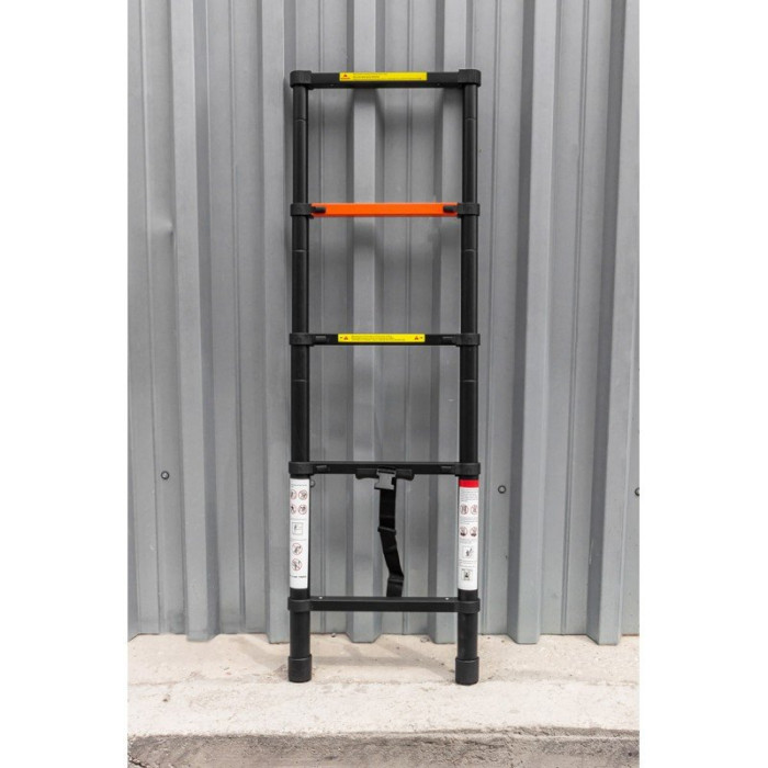 Лестница телескопическая алюминиевая односекционная (1.4м,5ступенек, max нагрузка 150кг) 56421 RF-UP140