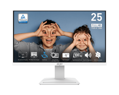 Монитор 24.5&quot; MSI PRO MP253W IPS 1920x1080 100Hz 1ms 300cd/m 1000:1 1xD-Sub 1xHDMI 1xDP 2x3W Белый