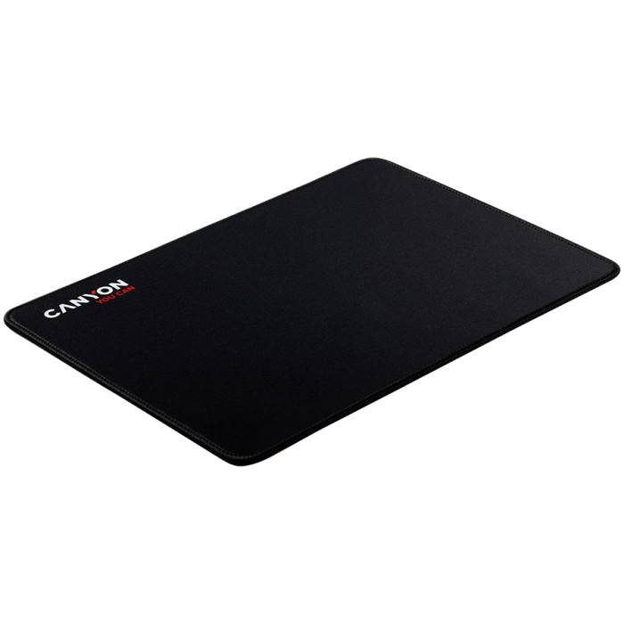 CANYON MP-4, Mouse pad,350X250X3MM,Multipandex,fully black with our logo (non gaming),blister cardboard
