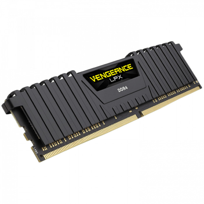 Corsair DDR4, 2666MHz 16GB 2x8GB Dimm, Unbuffered, 16-18-18-35, XMP 2.0, Vengeance LPX black Heatspreader, Black PCB, 1.2V, for SKL
