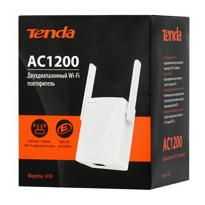 WiFi repeater, Tenda A18, WiFi 5 (AC1200M), 2ant. 2dBi white