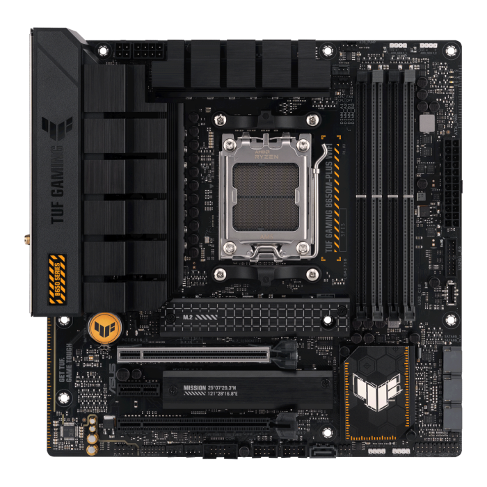 Материнская плата ASUS TUF GAMING B650M-PLUS WIFI AM5 4xDDR5 4xSATA3 RAID 2xM.2 DP HDMI mATX