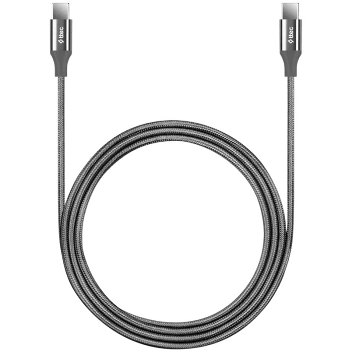 ttec AlumiCable Type-C - Type-C 200cm 65W Fast Charge Cable,Space Grey