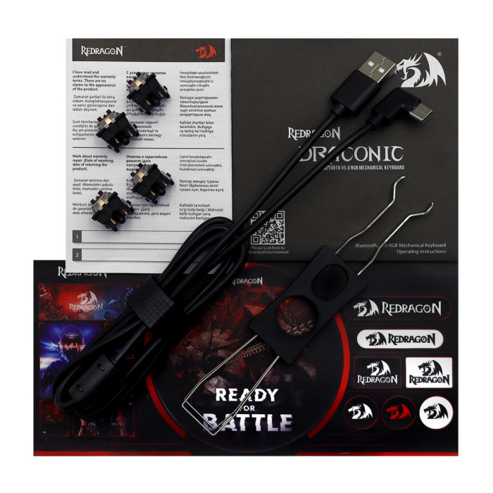 KeyBoard  Bluetooth, Redragon Draconic RU, wireless, black (77696)