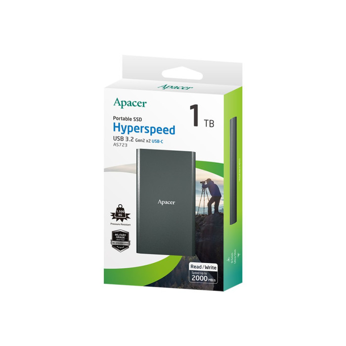 Внешний SSD диск Apacer 1TB AS723 Черный