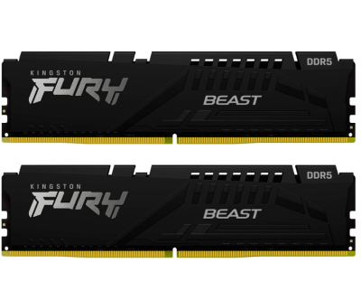 Оперативная память  32GB Kit (2x16) DDR5 6000MHz Kingston FURY Beast Black XMP CL30 KF560C30BBK2-32
