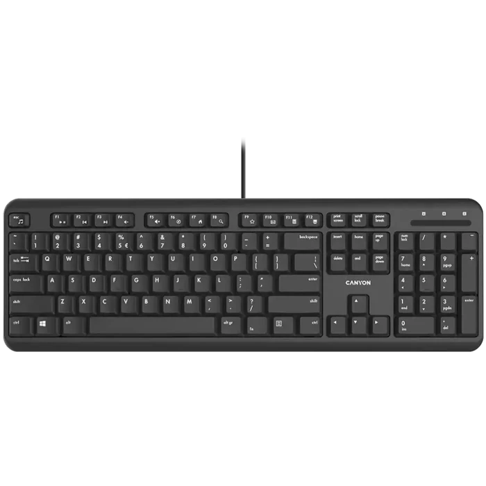 CANYON keyboard HKB-20 EN/RU Velvet Wired  Black