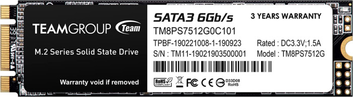 Твердотельный накопитель  512GB SSD TeamGroup MS30 M.2 SATA 2280 R530Mb/s W430MB/s TM8PS7512G0C101
