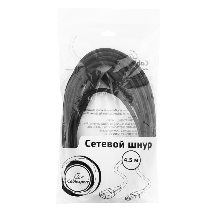 Cable power, Cablexpert PC-189-15, C13 - C14, системный блок/монитор - ИБП, 4,5м,  black