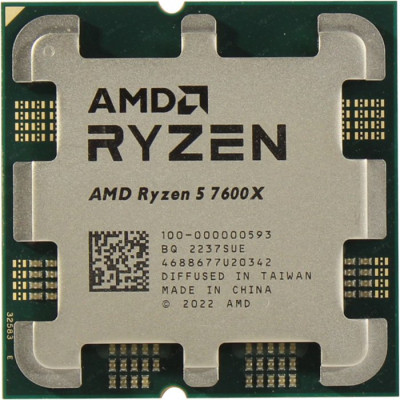 Процессор AMD Ryzen 5 7600X, AM5, 6C/12T, 4.7GHz base, 5.3GHz Turbo, L3 32Mb, 100-000000593, Tray