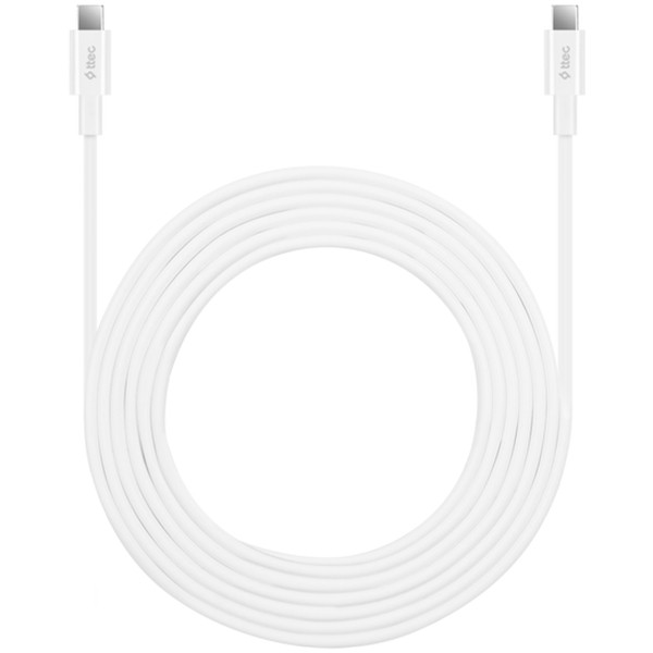 ttec Type-C - Type-C 300cm 65W Fast Charge Cable, White