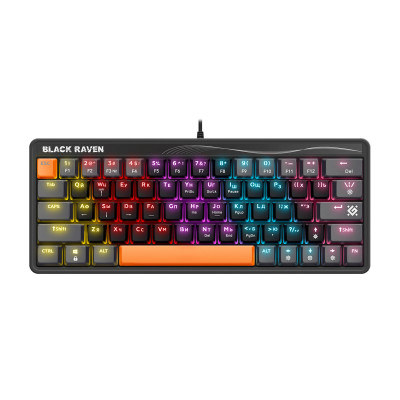 KeyBoard  USB, Defender Black Raven GK-417 RU, Black, (45414)