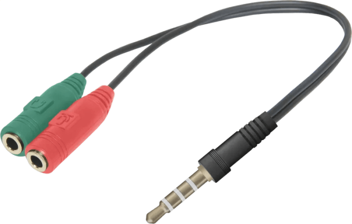 Переходник Headset Jack 2*3.5jack—3.5 4pin jack 0,15м