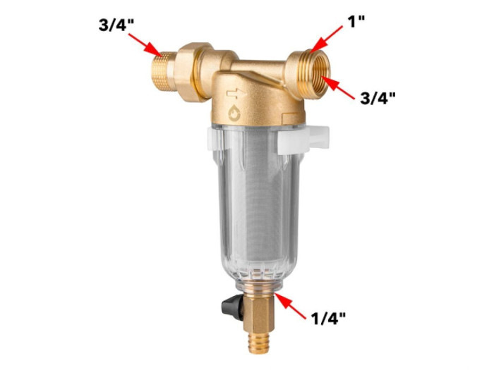 Фильтр самоочищающийся 1" нар. или 3/4"вн., 100 микрон, AV Engineering (инд. упак.)