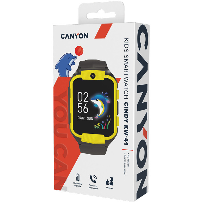 CANYON kids watch Cindy KW-41 4G Camera Music Yellow Black