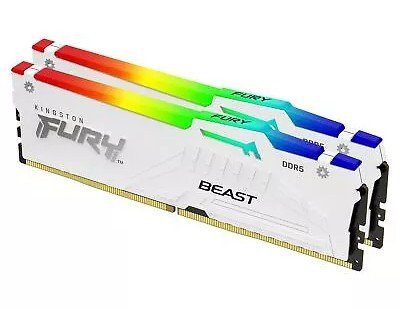 Оперативная память  32GB Kit (2x16) DDR5 6000MHz Kingston FURY Beast Whit RGB EXPO KF560C30BWEAK2-32