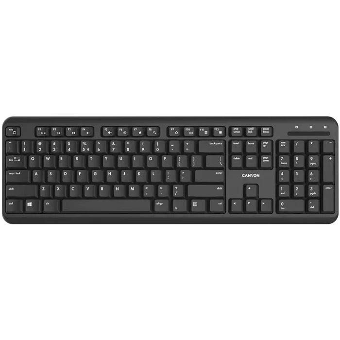 CANYON keyboard HKB-W20 EN/RU Velvet Wireless Black