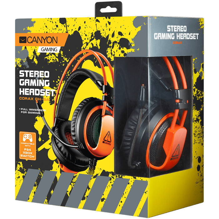 CANYON headset Corax GH-5A USB LED Black Orange
