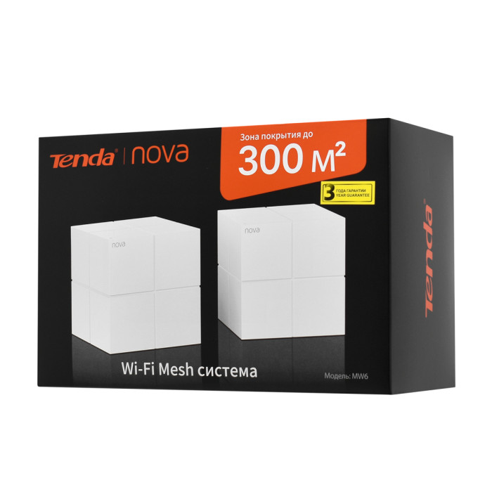 Wireless Mesh System, Tenda Nova MW6-2 (2-pack), WiFi 5 (1200M), (1+1) x 10/100/1000M