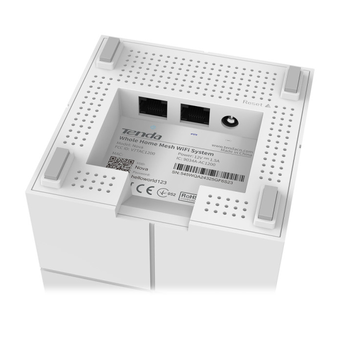 Wireless Mesh System, Tenda Nova MW6-2 (2-pack), WiFi 5 (1200M), (1+1) x 10/100/1000M