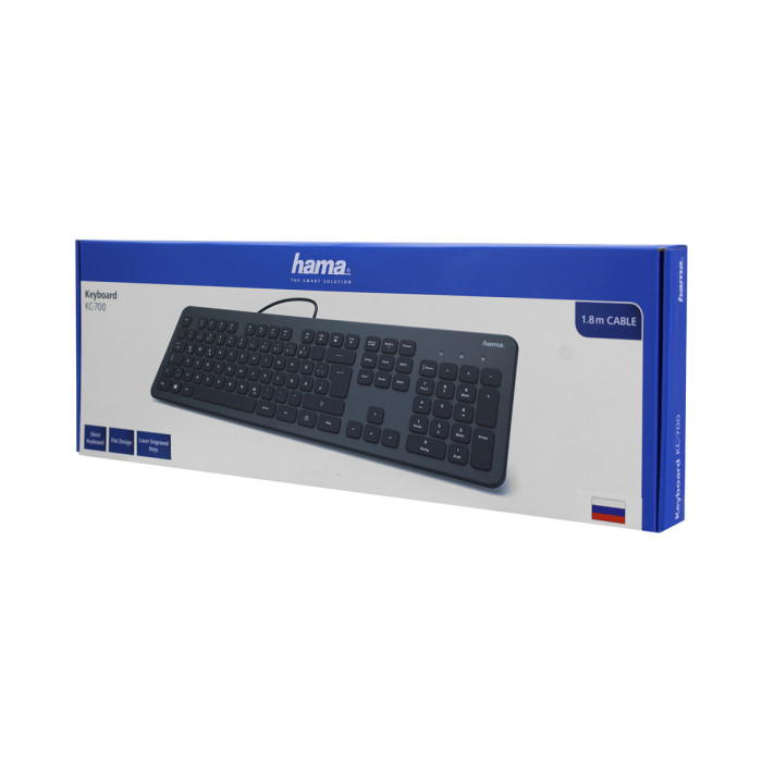 KeyBoard  USB, Hama KC-700, R1182652, 105 keys,1.8 cable, anthr./black