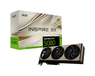 Видеокарта MSI GeForce RTX 5080 16G INSPIRE 3X OC, 16Gb GDDR7 256-bit 1xHDMI 3xDP