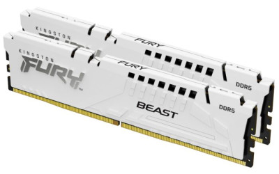 Оперативная память  32GB Kit (2x16) DDR5 6000MHz Kingston FURY Beast White EXP C36 KF560C36BWE2K2-32