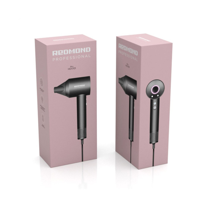 Фен, Redmond, HD1701, 3 скорости, 3 температурных режима, Температура нагрева 100-110 °C, Ионизация, Длина шнура 1.7м, Мощность 1600 Вт, Серый