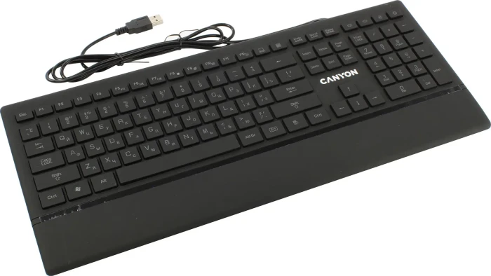 CANYON keyboard HKB-6 EN/RU LED Multimedia Slim Black