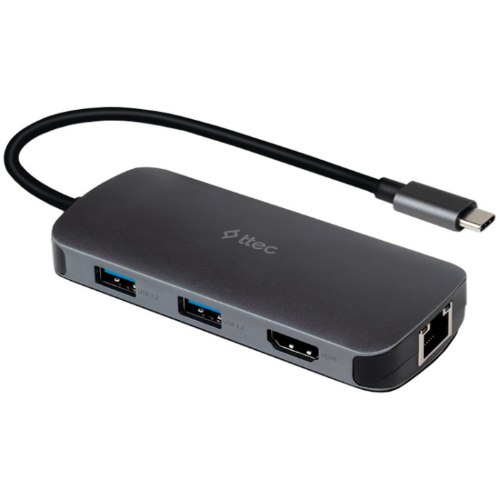 ttec Type-C - 4K HDMI + Gigabit Ethernet LAN + PD USB-C+ USB-A 2.0+ USB-A 2.0 x 2 + SD + MSD  Converter / Hub /Multiplexer(Macbook comp)