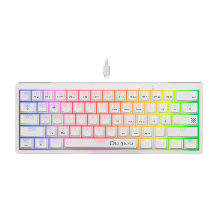 KeyBoard  USB, Defender Deimos GK-303 RU, White, (45304)