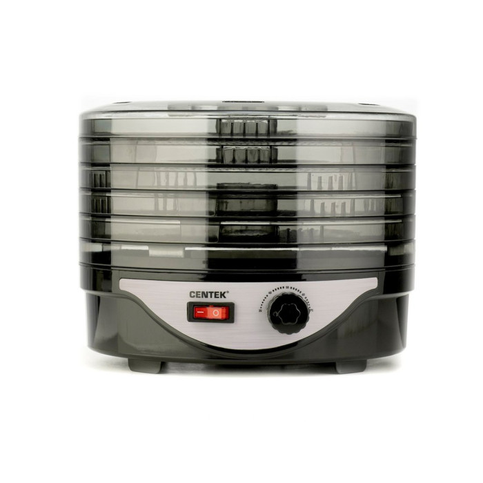 Сушилка для овощей и фруктов, Centek, CT-1658, Объем 4л, 270W, 5 поддонов, Механическое управление, Черный