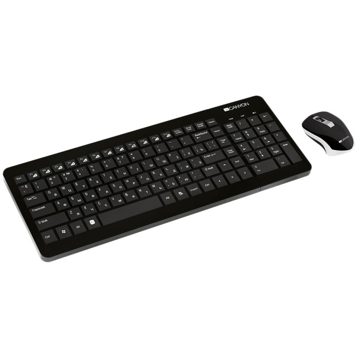 CANYON SET-W3 EN/RU Keyboard+Mouse Wireless Black