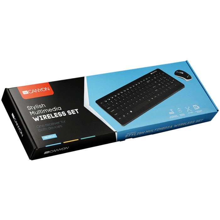 CANYON SET-W3 EN/RU Keyboard+Mouse Wireless Black